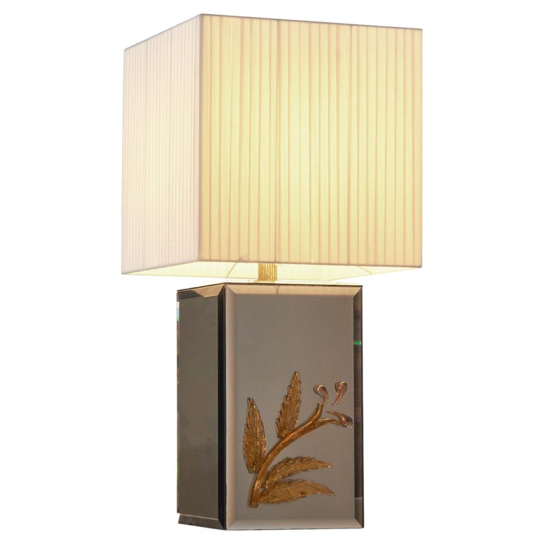 Murano Table Lamp in Mirror and Art Glass 1970s For Sale at 1stDibs