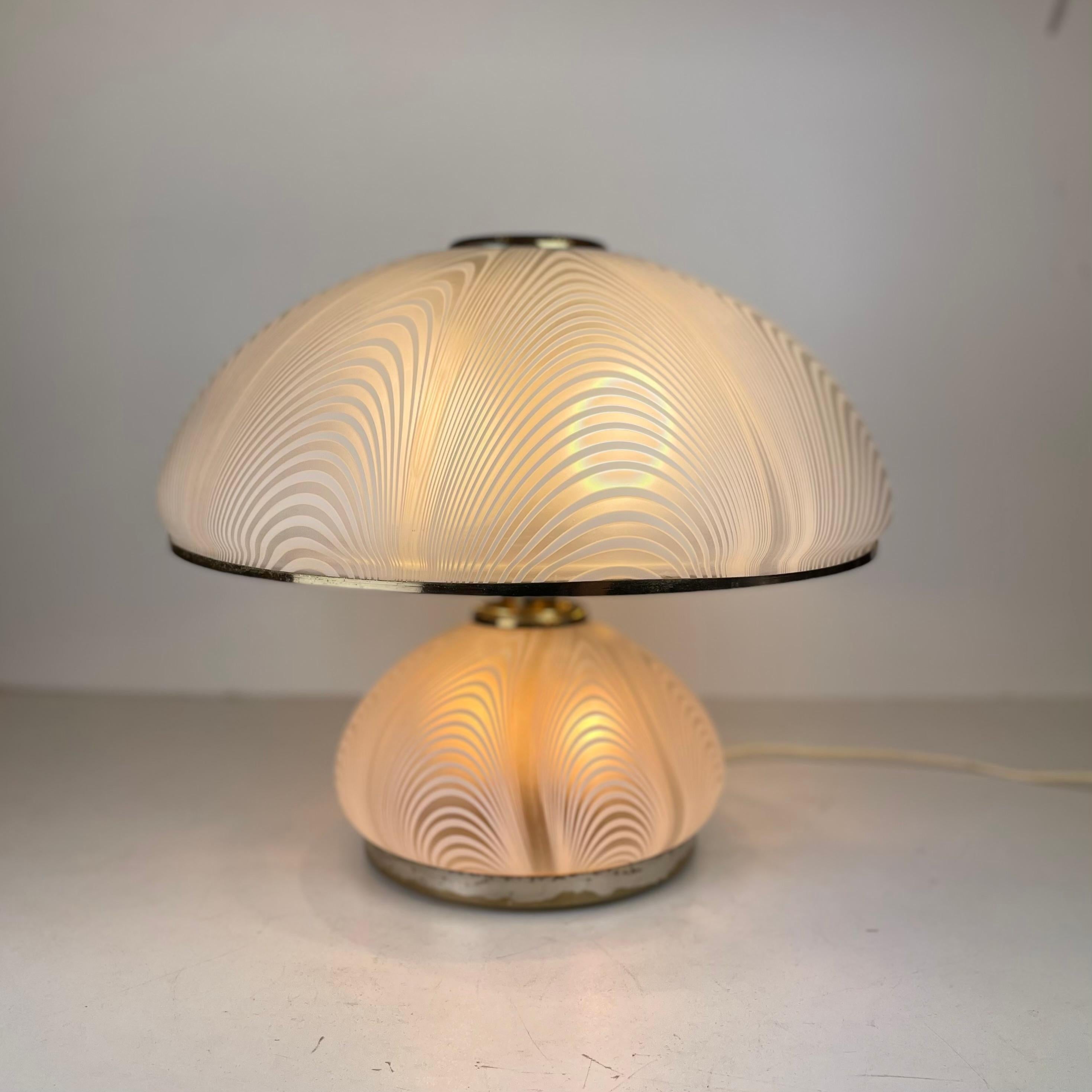 Fine XX secolo Lampada da tavolo di Murano in stile Venini, anni '80 in vendita