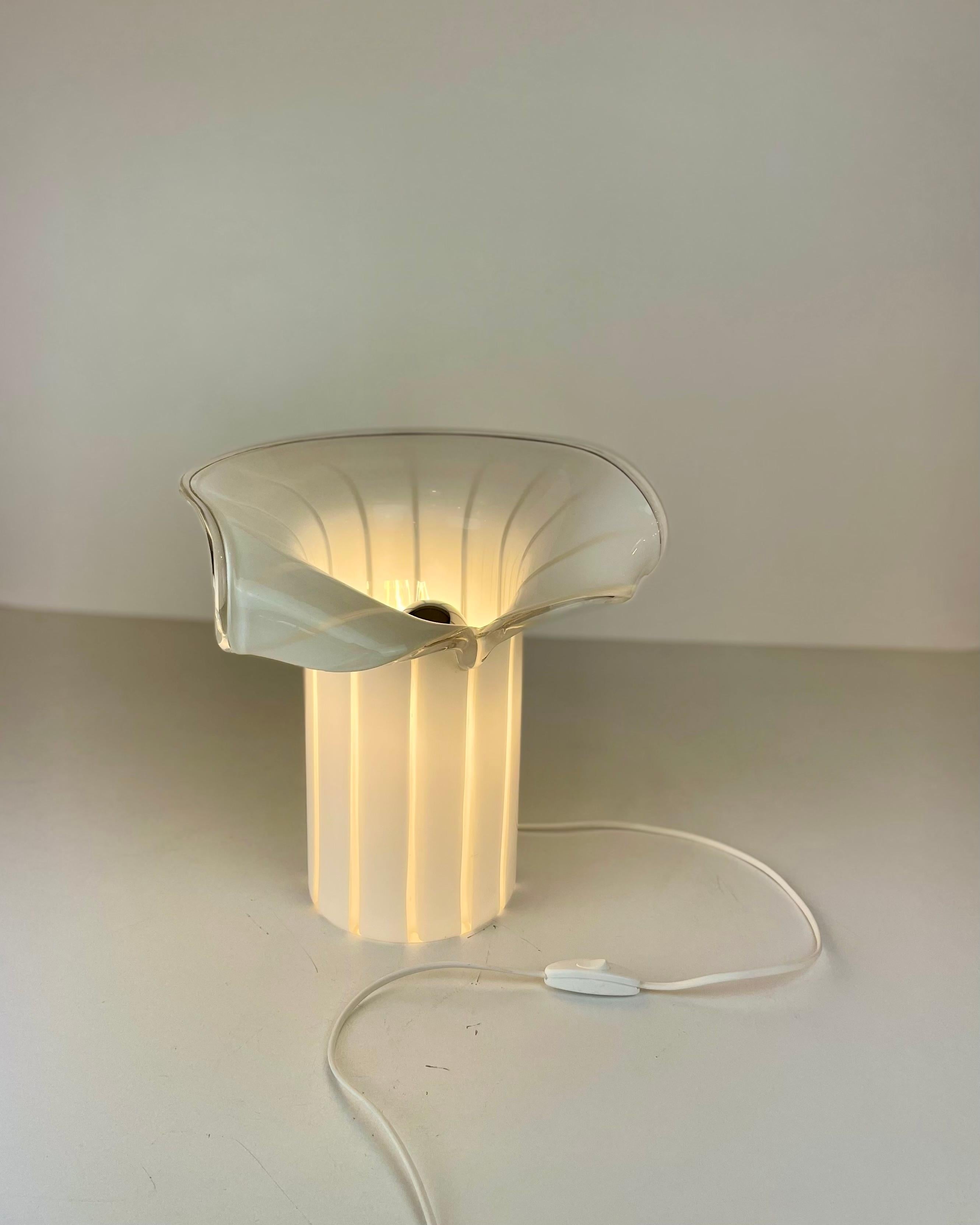 Glass Murano Table Lamp in the style of Vistosi, 1970s For Sale