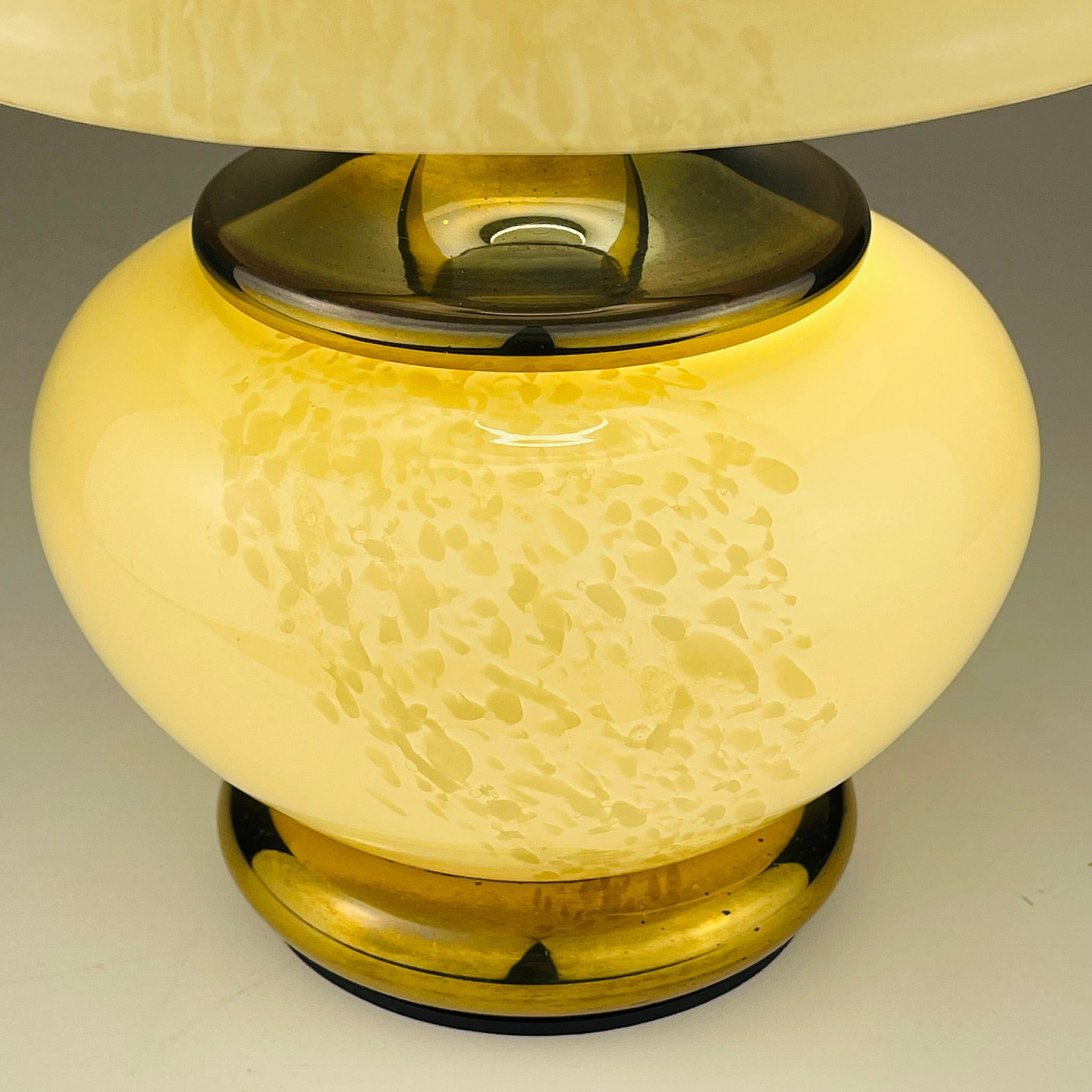 Murano Glass Murano Table Lamp Mushroom by F.Fabbian Italy 1970s