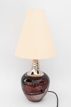 Murano table lamp with fabric shade italy around 1920s