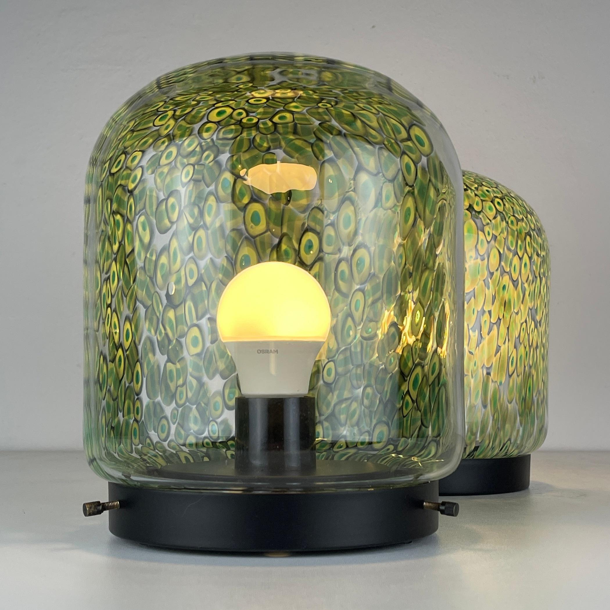 Murano table lamps Neverrino by Gae Aulenti for Vistosi Italy 1970s Set of 2 For Sale 5