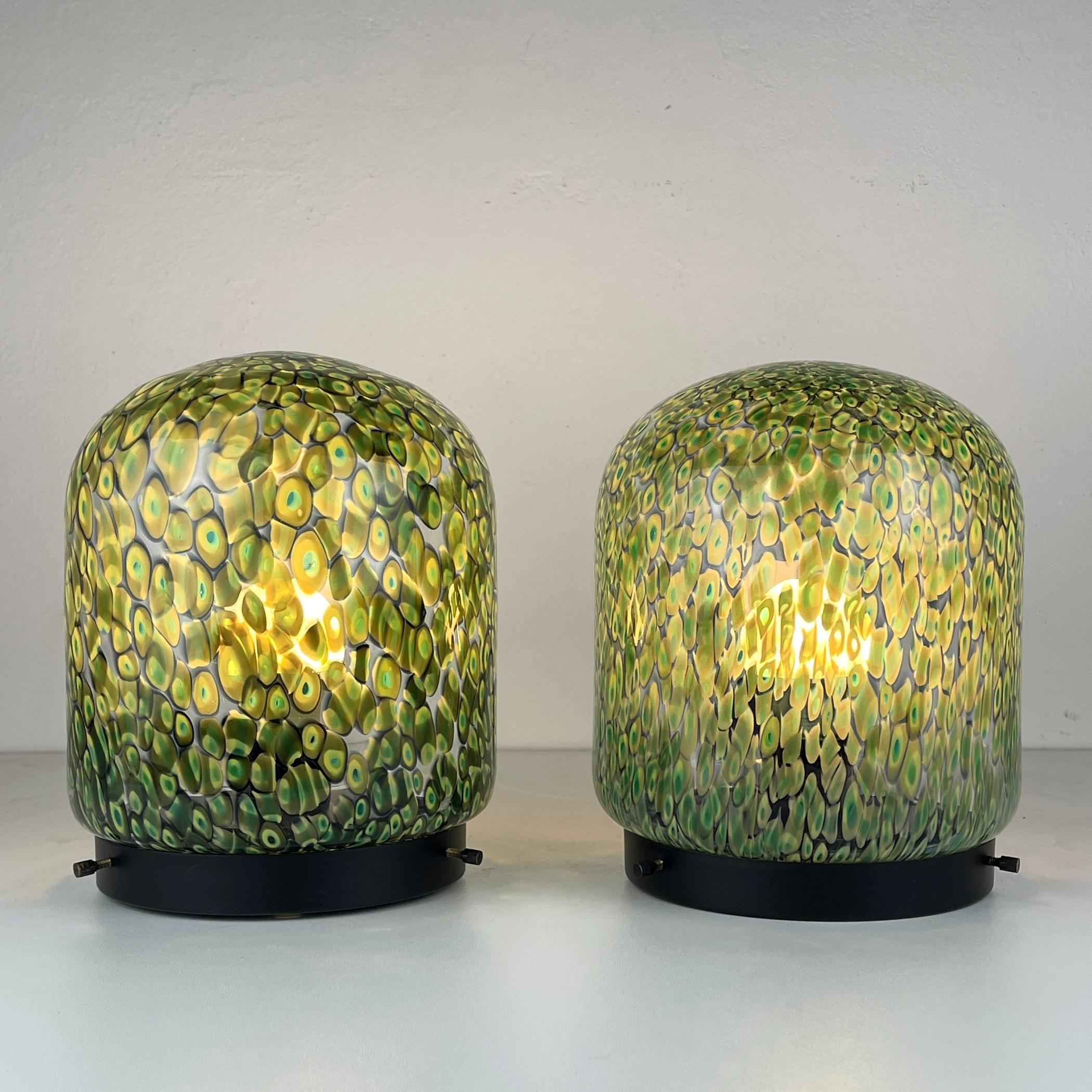 20th Century Murano table lamps Neverrino by Gae Aulenti for Vistosi Italy 1970s Set of 2 For Sale