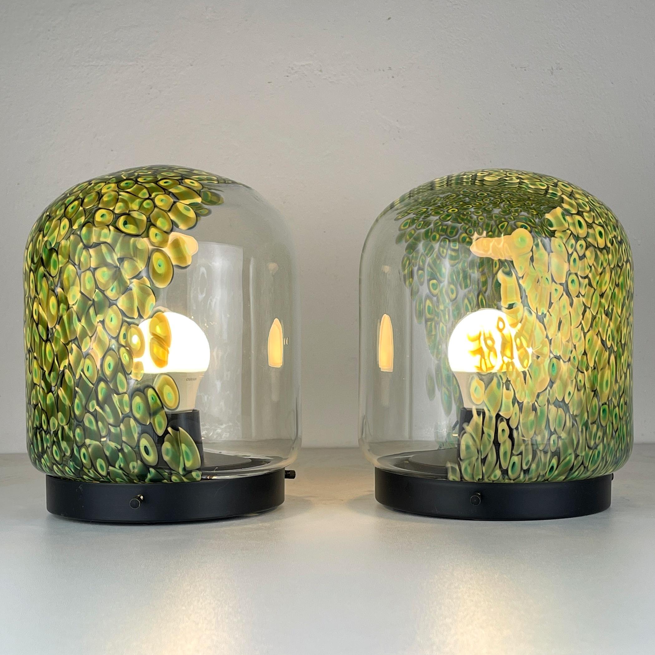 Murano table lamps Neverrino by Gae Aulenti for Vistosi Italy 1970s Set of 2 For Sale 2