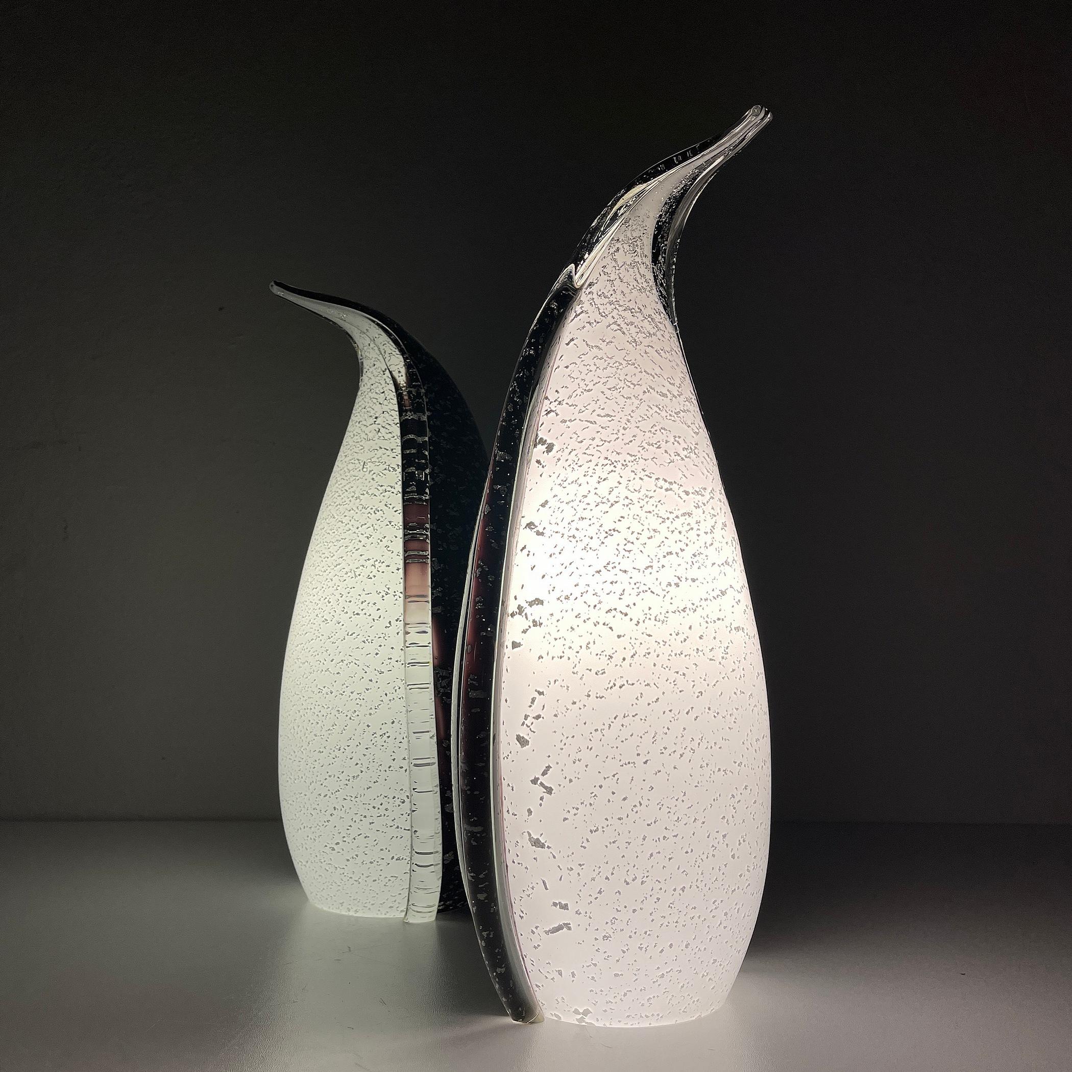 Mid-Century Modern Murano Table Lamps Penguin Italy 1980s Set of 2 For Sale