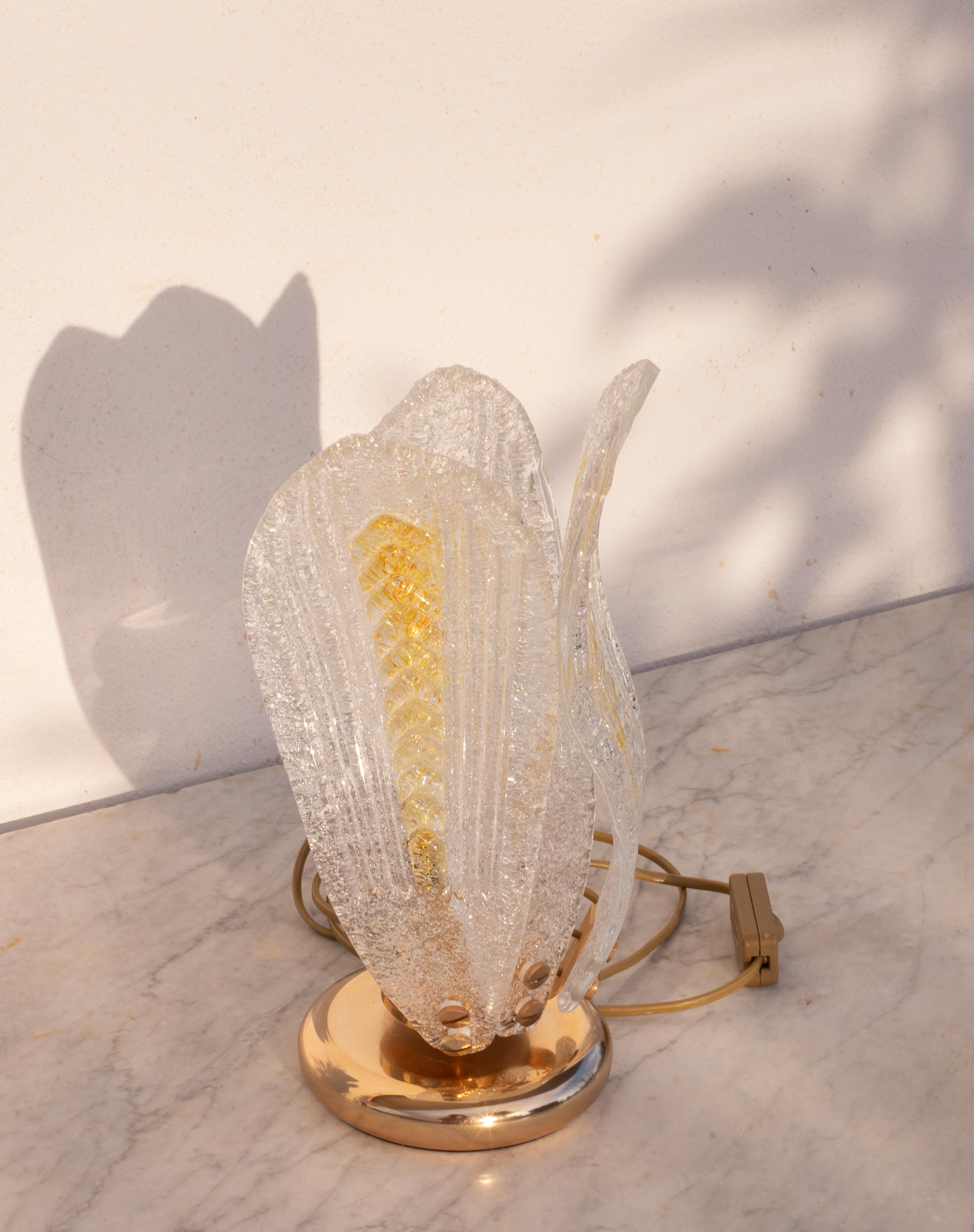 Lampes de table de Murano jaune et transparente, 1980 en vente 4