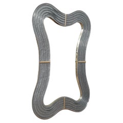 Specchio da tavolo e da parete in vetro di Murano e ottone, 2020