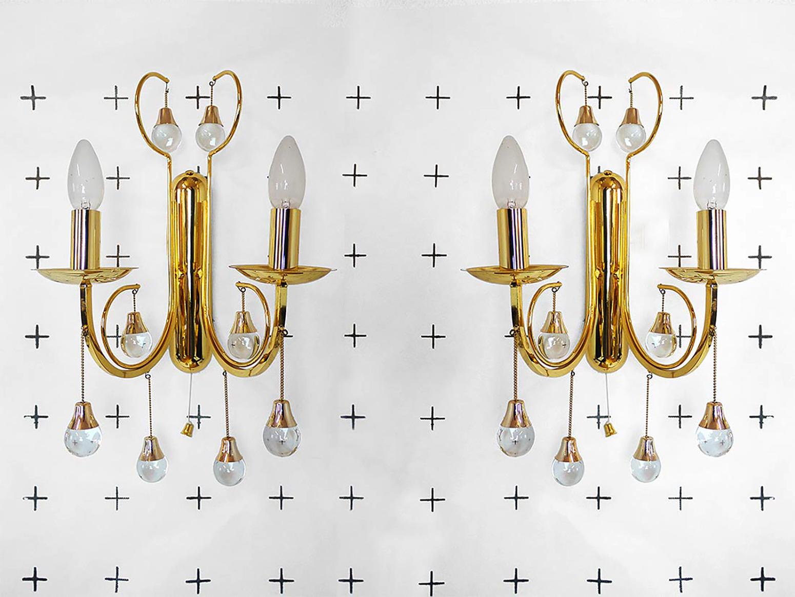 Lustre Murano en verre et laiton doré par Gaetano Sciolari, Italie, années 1960 en vente 2