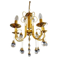 Lustre Murano en verre et laiton doré par Gaetano Sciolari, Italie, années 1960