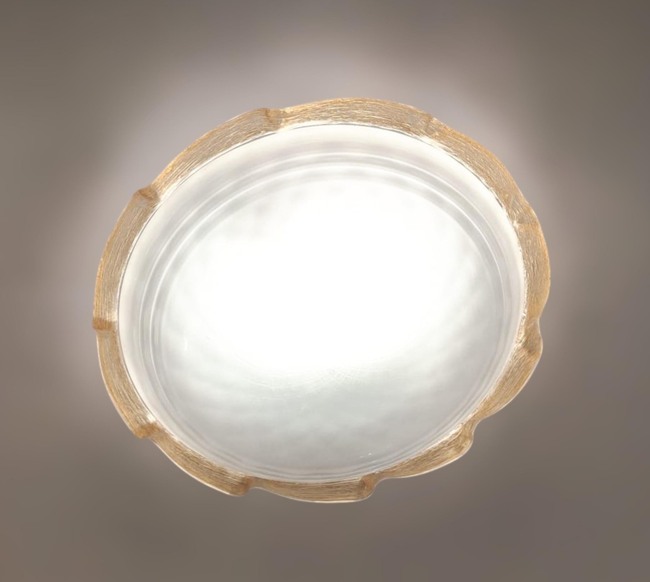Verre brun Murano Textured Flush Mount / Sconce en vente
