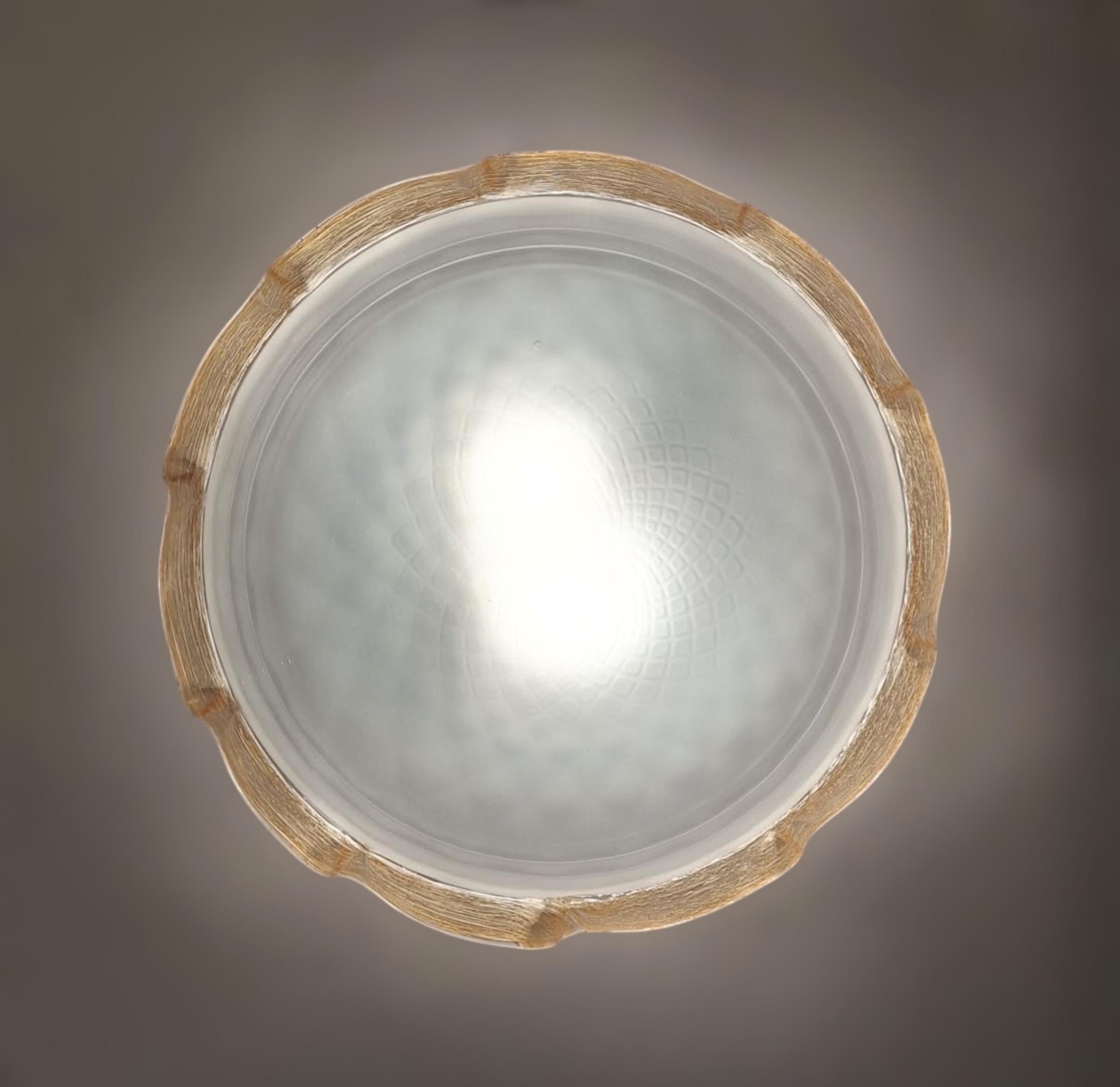Murano Textured Flush Mount / Sconce en vente 1