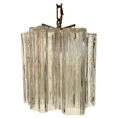 Vintage Murano Textured Glass Chandelier by Toni Zuccheri, 1980
s