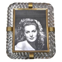 Murano Thick Twisted Glass Rope Brass Picture Frame