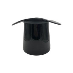 Murano Top Hat Wine Champagner Cooler Black Glass