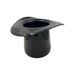 Murano Top Hat Wine Champagner Cooler Black Glass