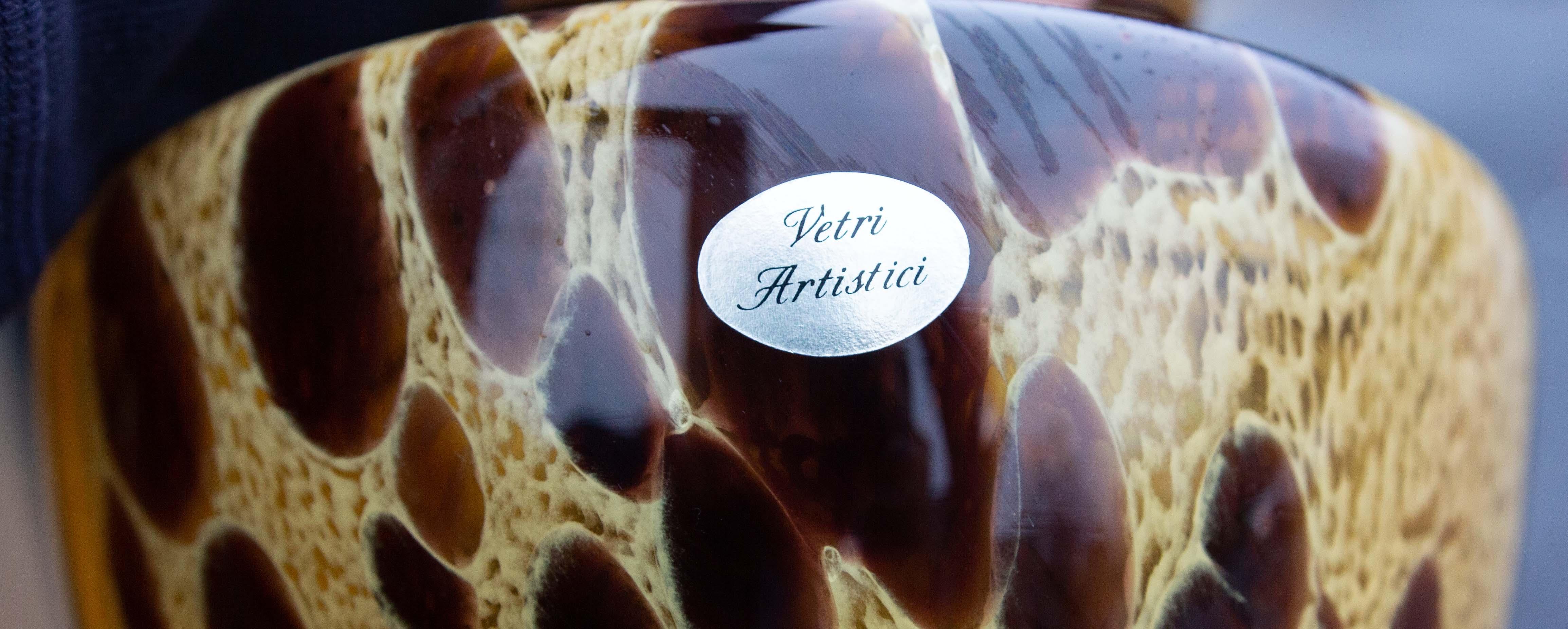 Italian Murano Tortoise Shell Art Glass Vase