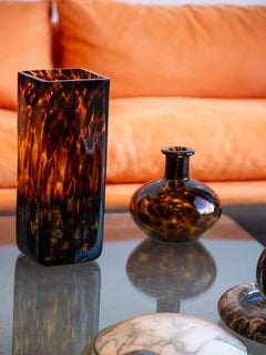 Murano Tortoiseshell Glass Vase 1980s