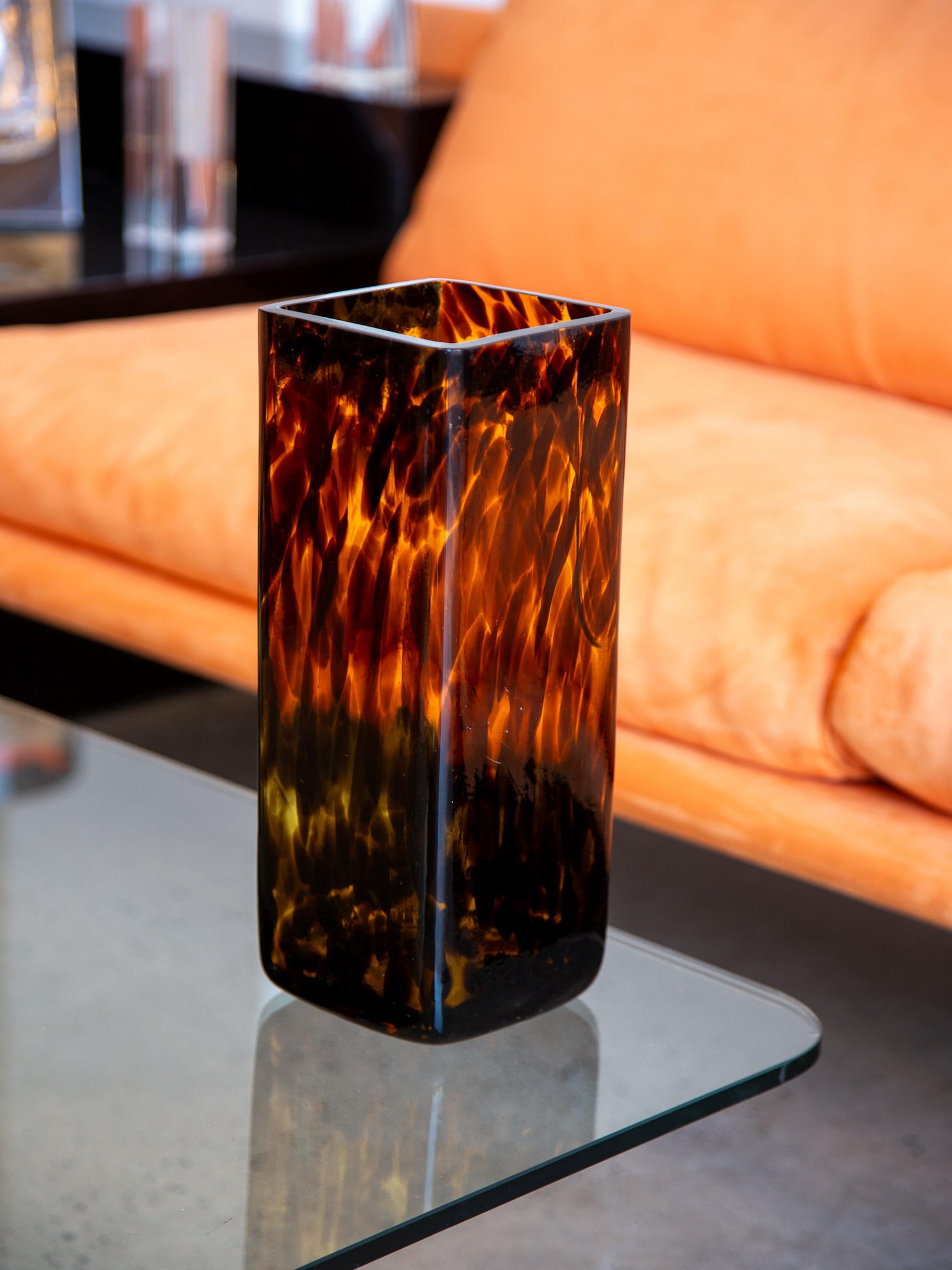 Jarrón de cristal de carey de Murano Años 80 Italiano en venta