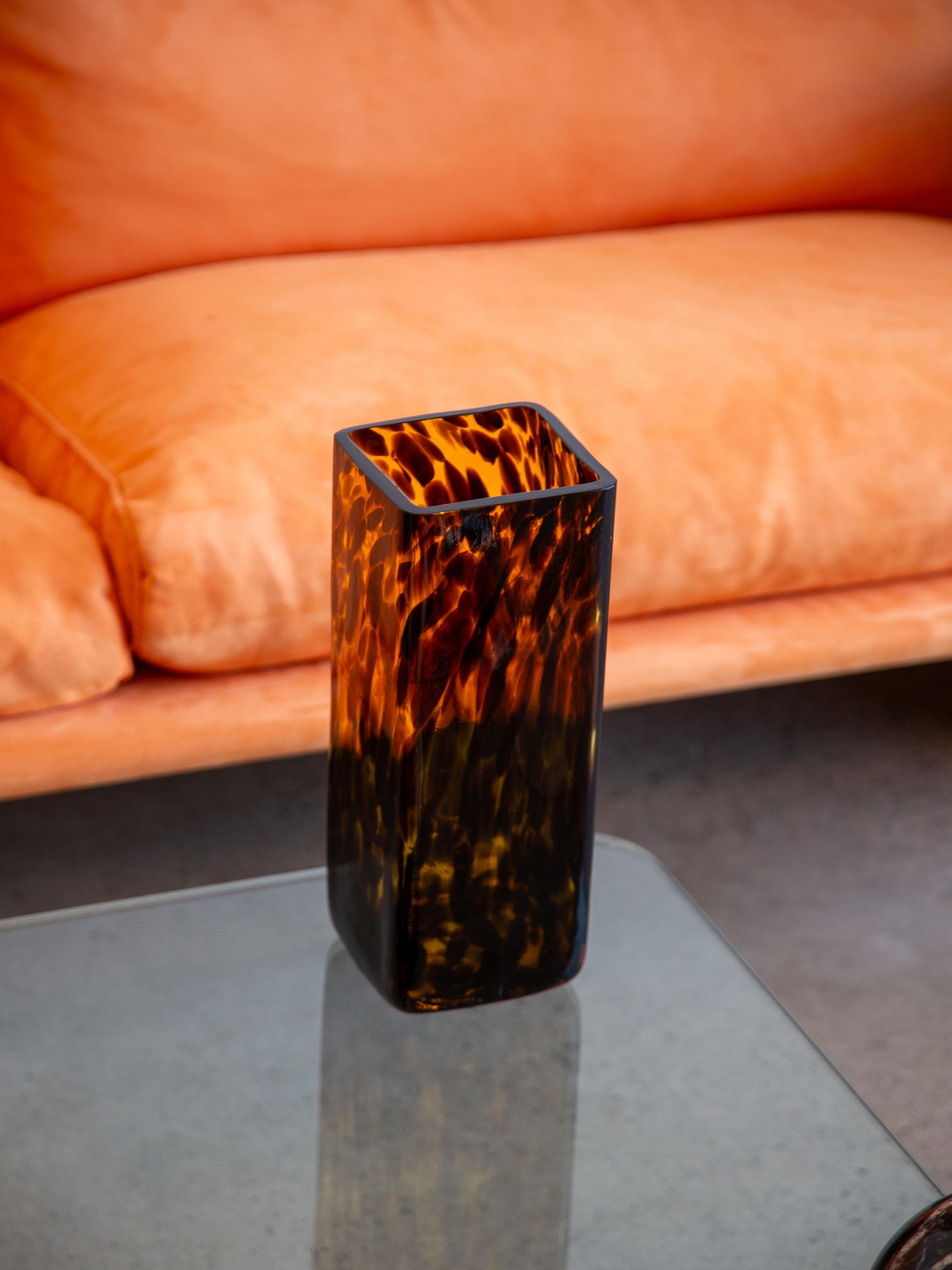 Jarrón de cristal de carey de Murano Años 80 finales del siglo XX en venta