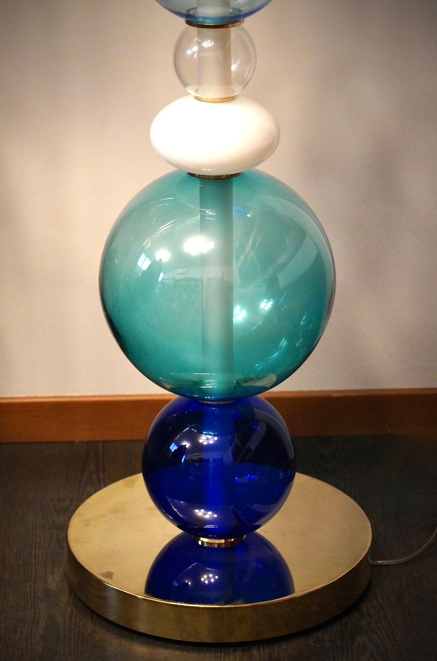Lampada da terra in vetro di Murano Part One e ottone, 2020 in vendita 3