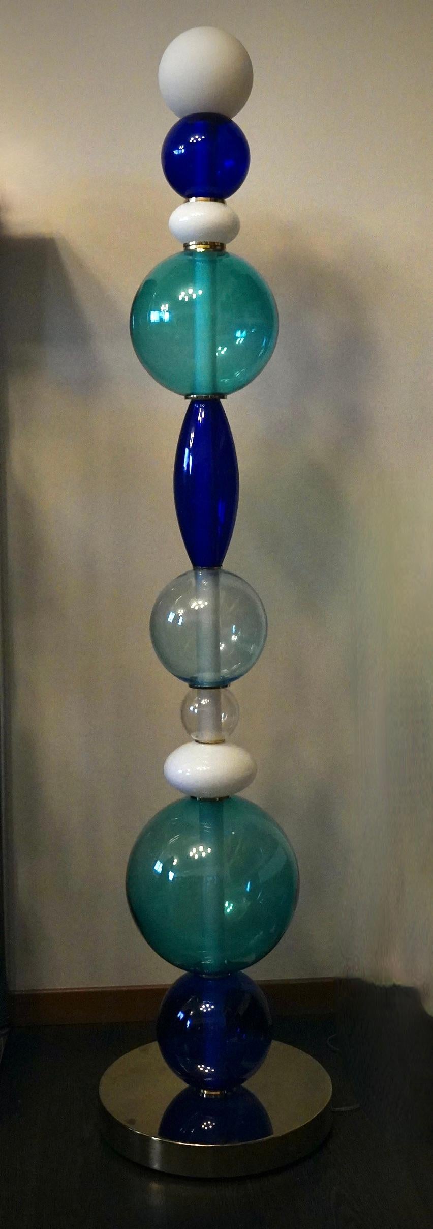 Lampada da terra in vetro di Murano Part One e ottone, 2020 in vendita 4