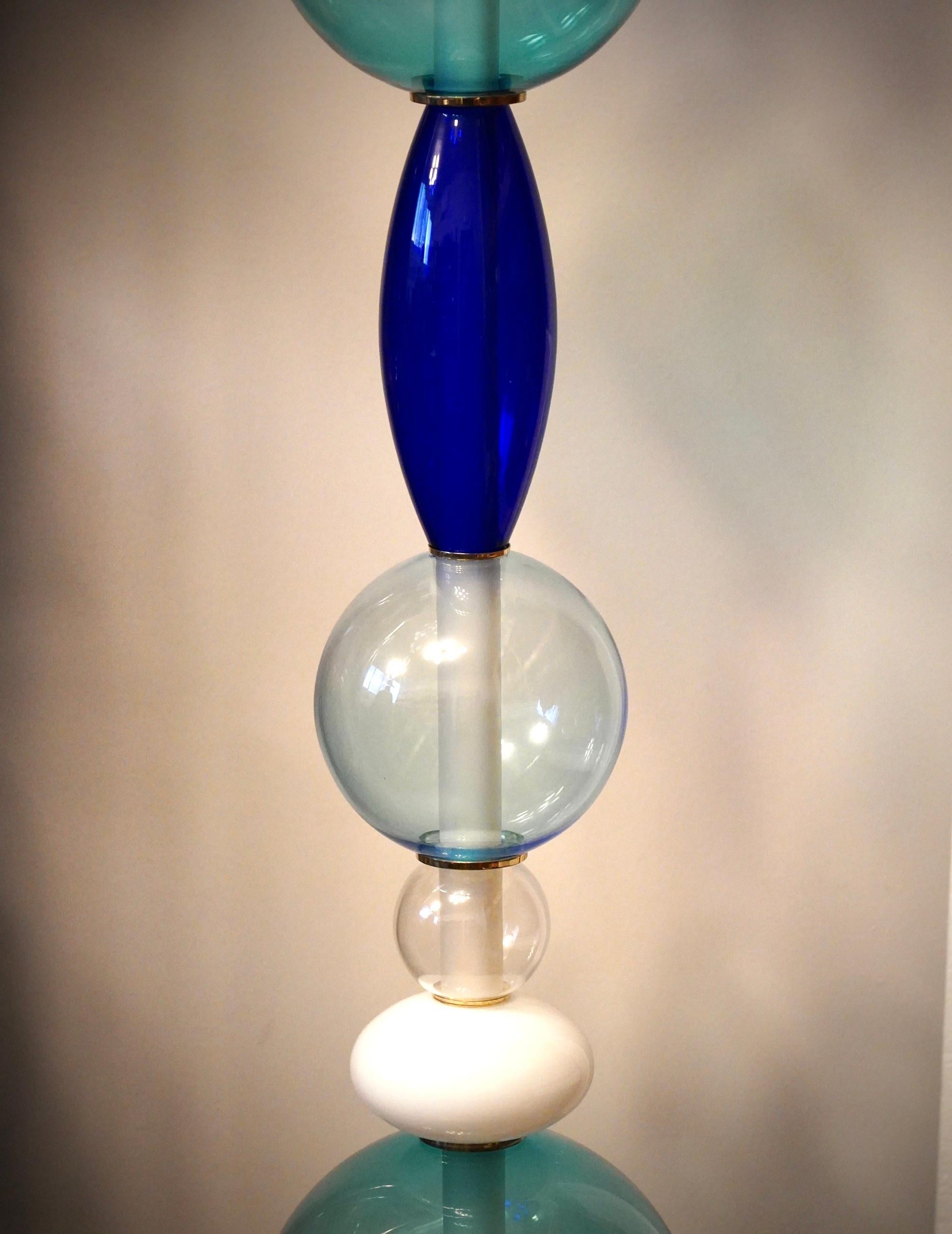 Lampada da terra in vetro di Murano Part One e ottone, 2020 in vendita 2