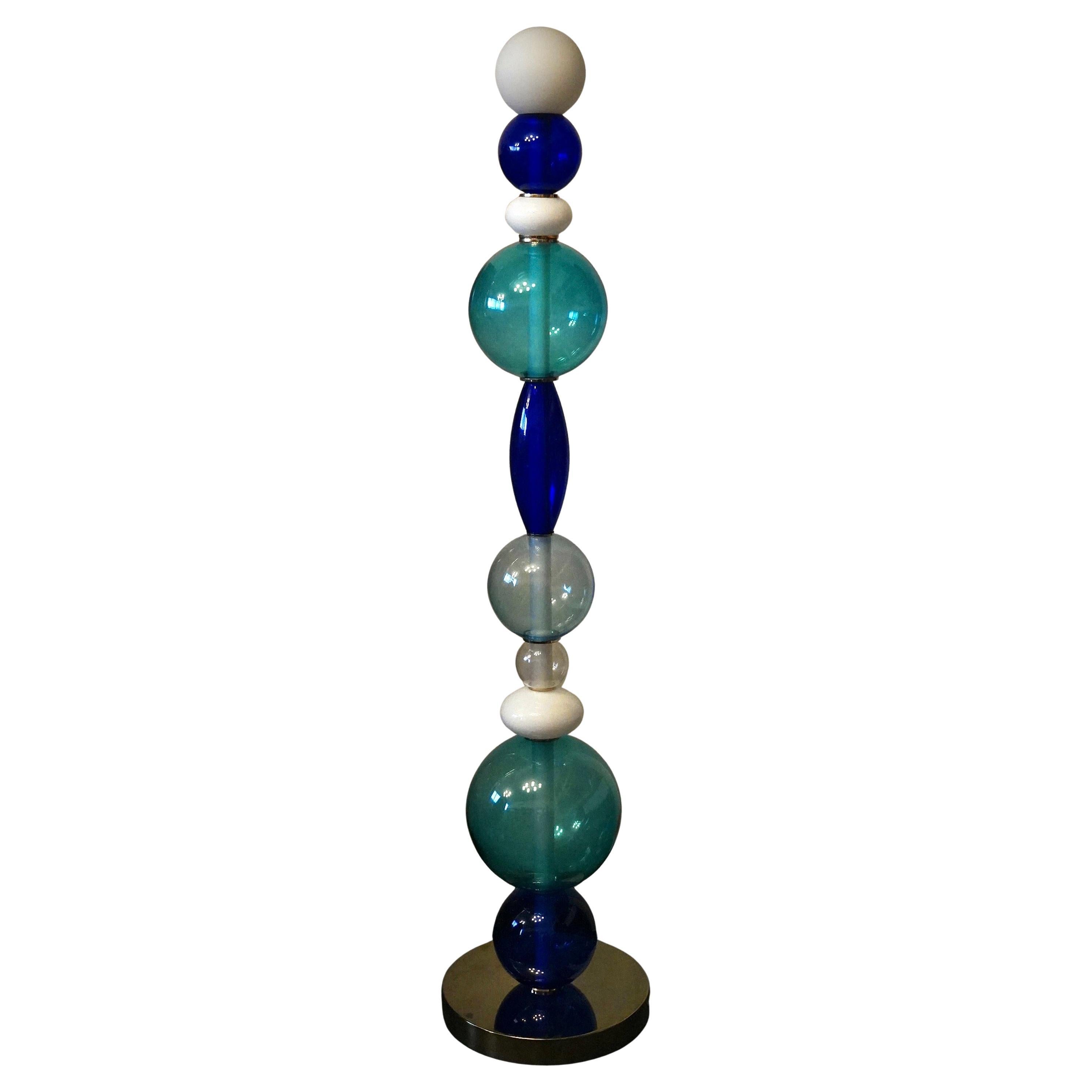 Lampadaire en verre Murano Totem et laiton, 2020