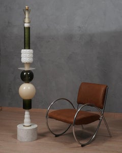 Murano Totem Glass Parts and Brass Floor Lamp, 2022