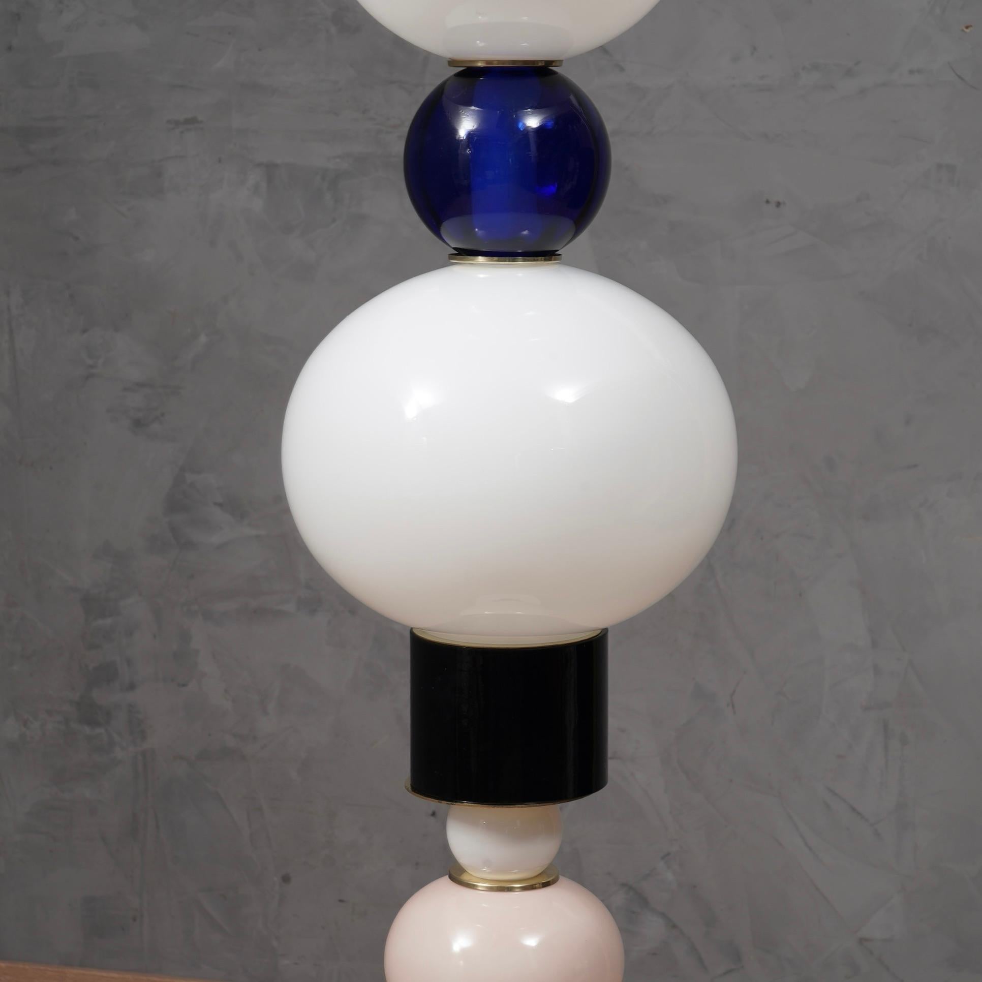 Murano Totem Glass Parts and Brass Floor Lamp, 2022 In Good Condition In Rome, IT