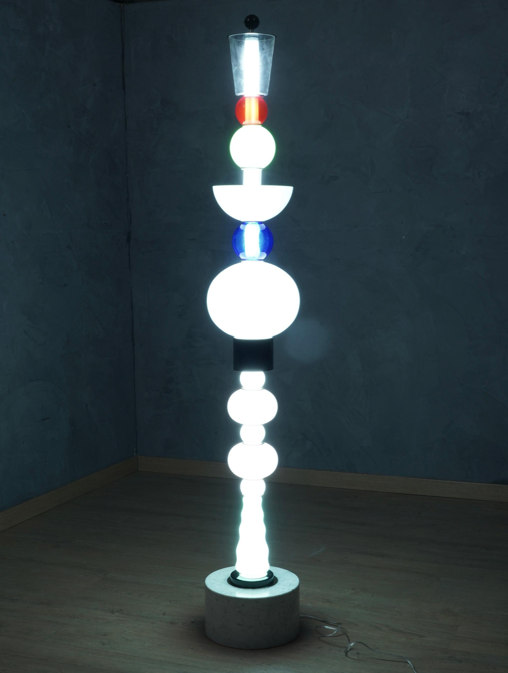 Murano Totem Glass Parts and Brass Floor Lamp, 2022 1