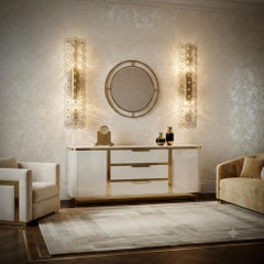 Murano Transparent and Smoky Glass Art Deco Wall Light and Sconces, 2020
