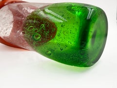 Murano Tri-Color Sommerso Art Glass Vase, Italy, 1970s