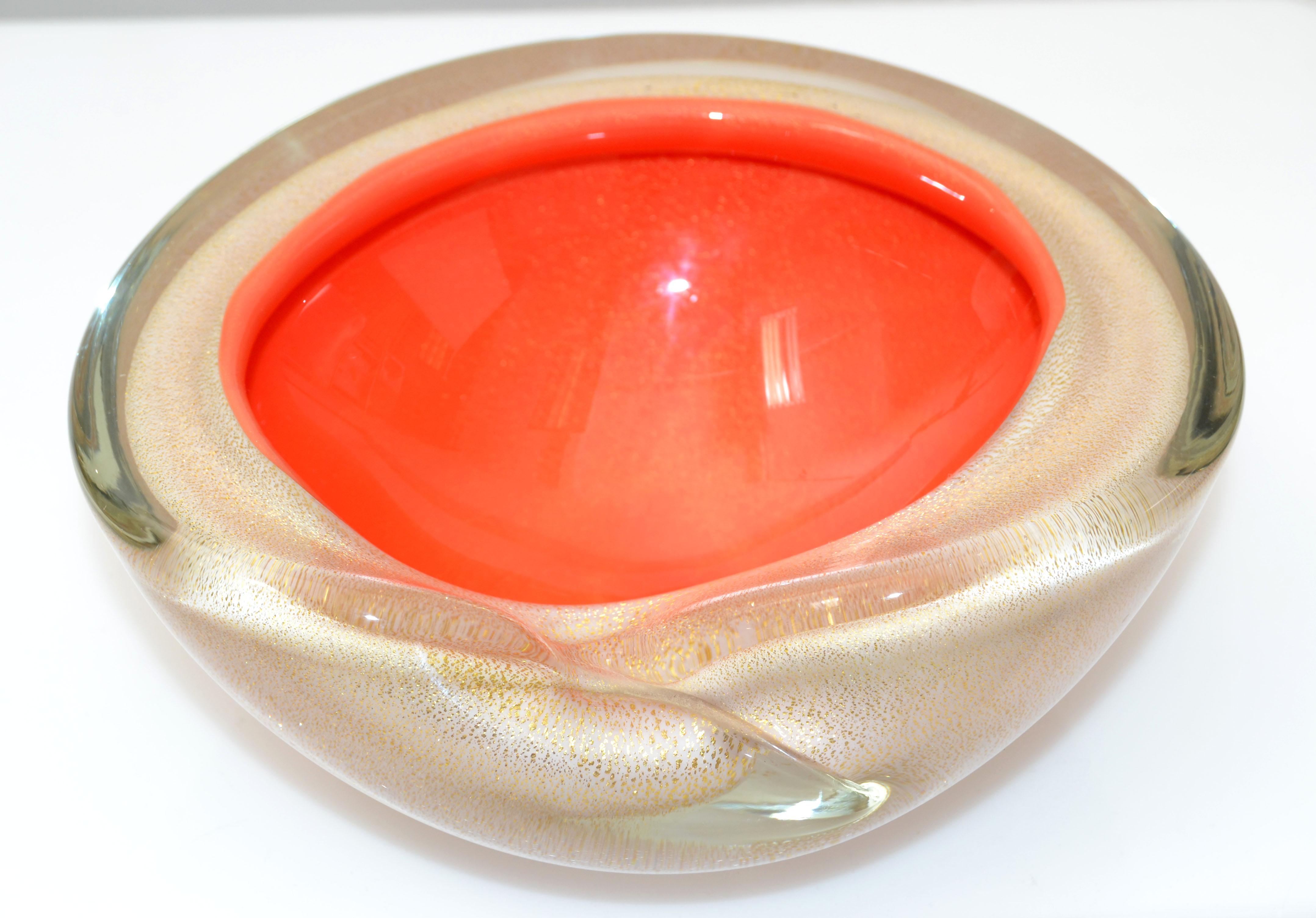 orange murano glass bowl