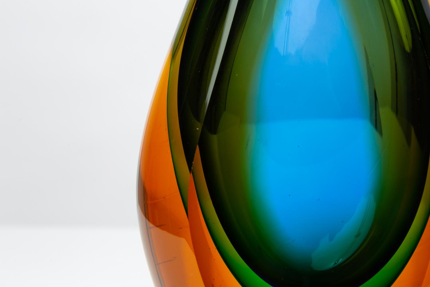 Murano Triple Sommerso Glass Vase 3