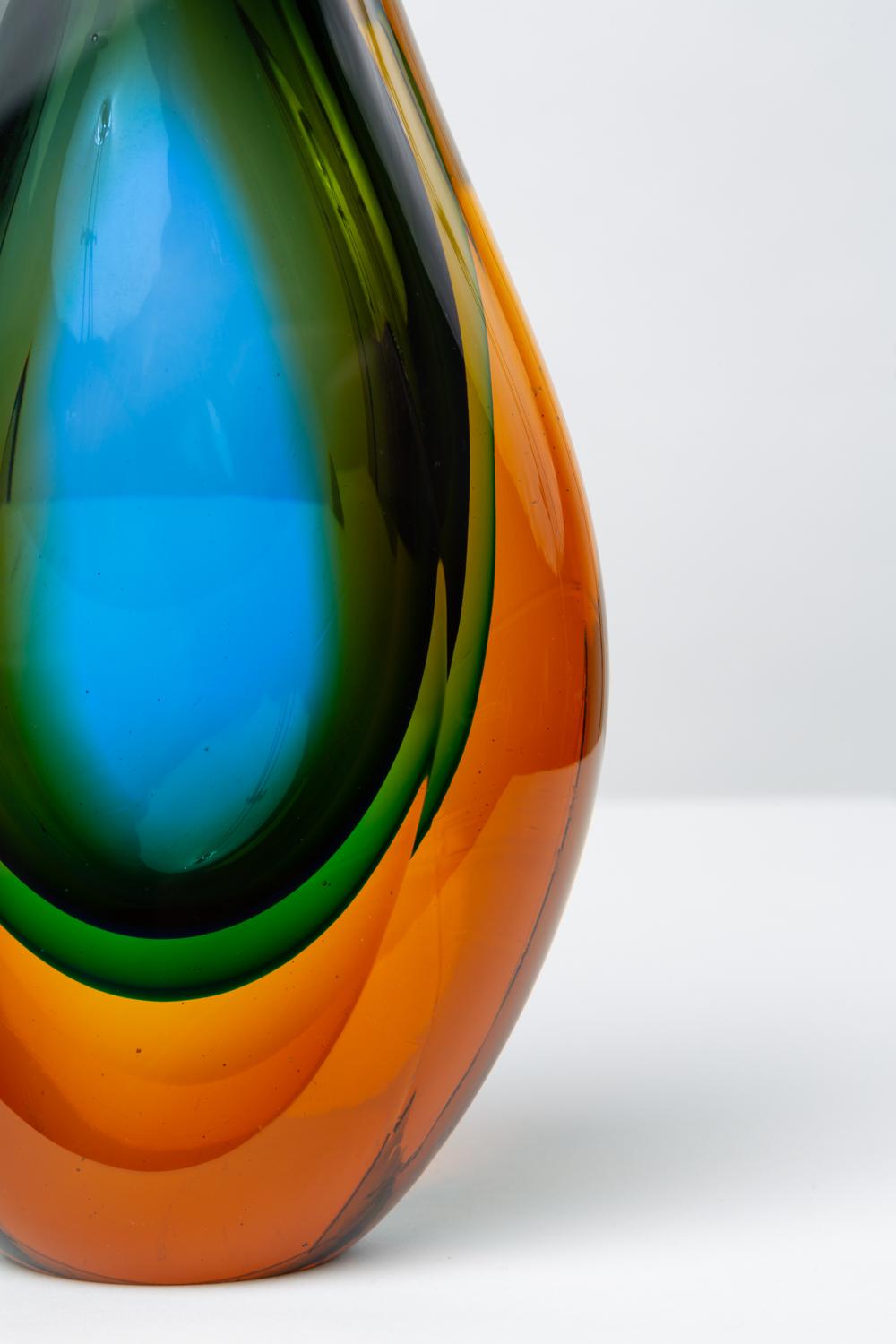 Murano Triple Sommerso Glass Vase 4