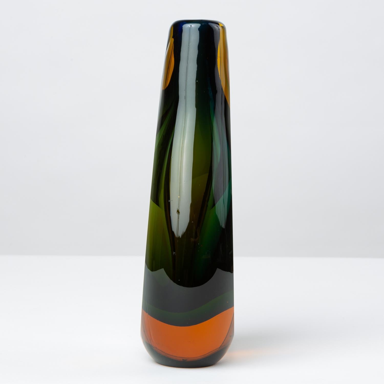 Italian Murano Triple Sommerso Glass Vase