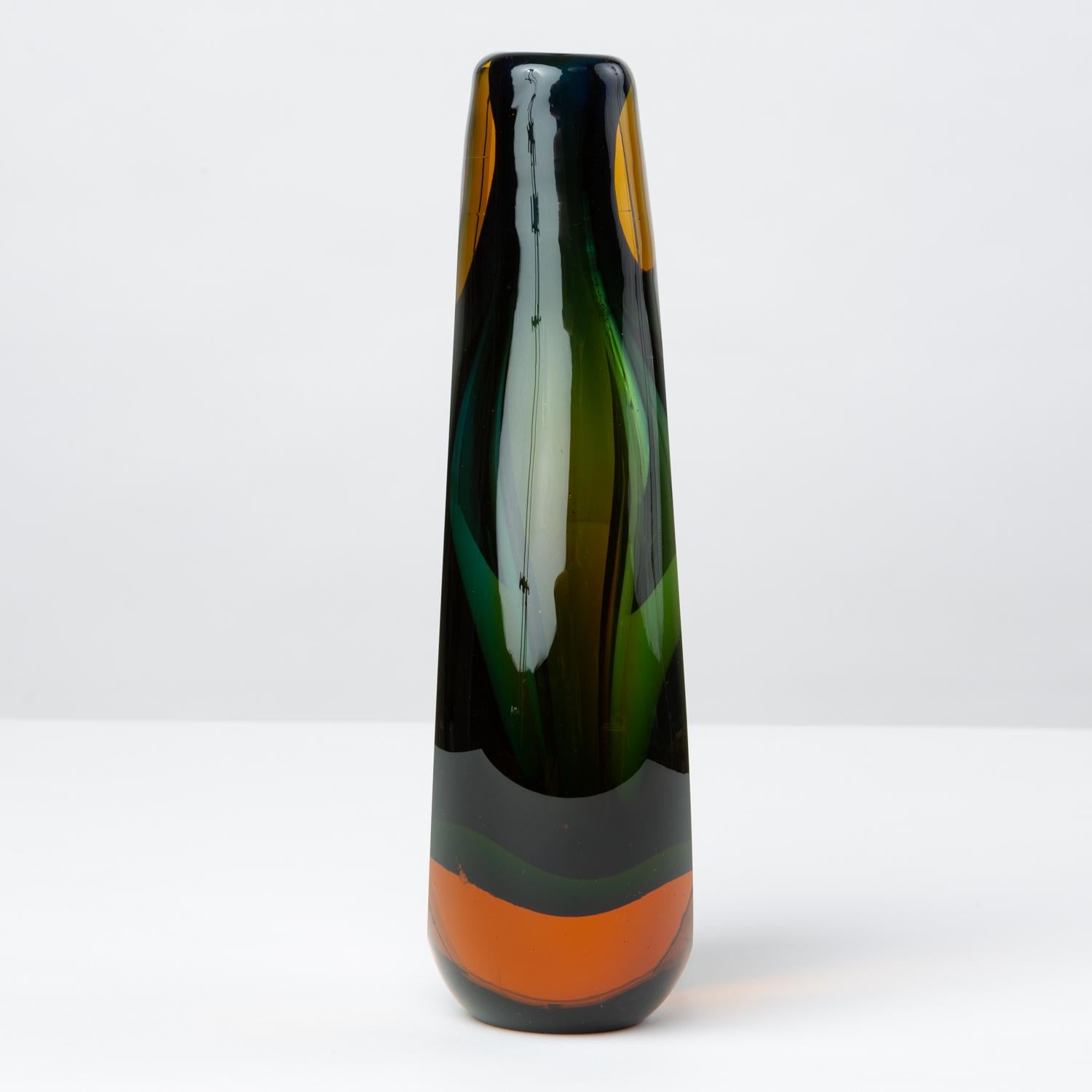20th Century Murano Triple Sommerso Glass Vase