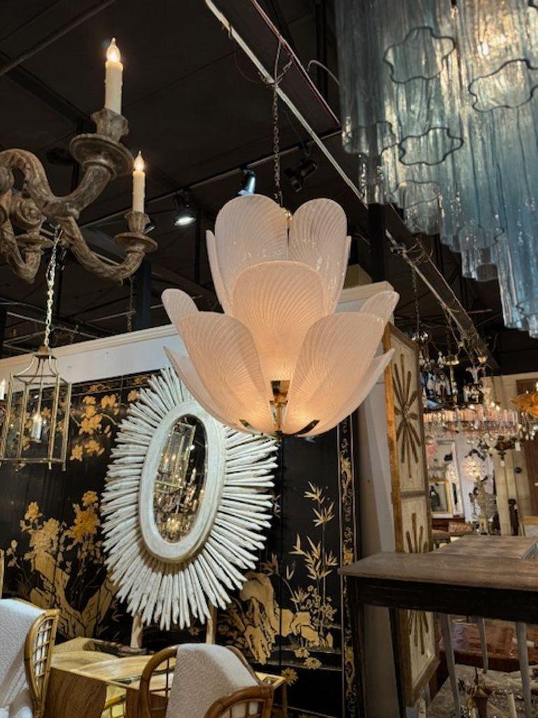 Blown Glass Murano Tulip Chandelier For Sale