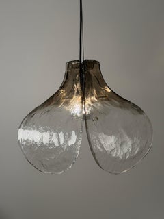 Murano Tulip ice glass pendant lamp Design Carlo Nason by Mazzega Italy 1970s