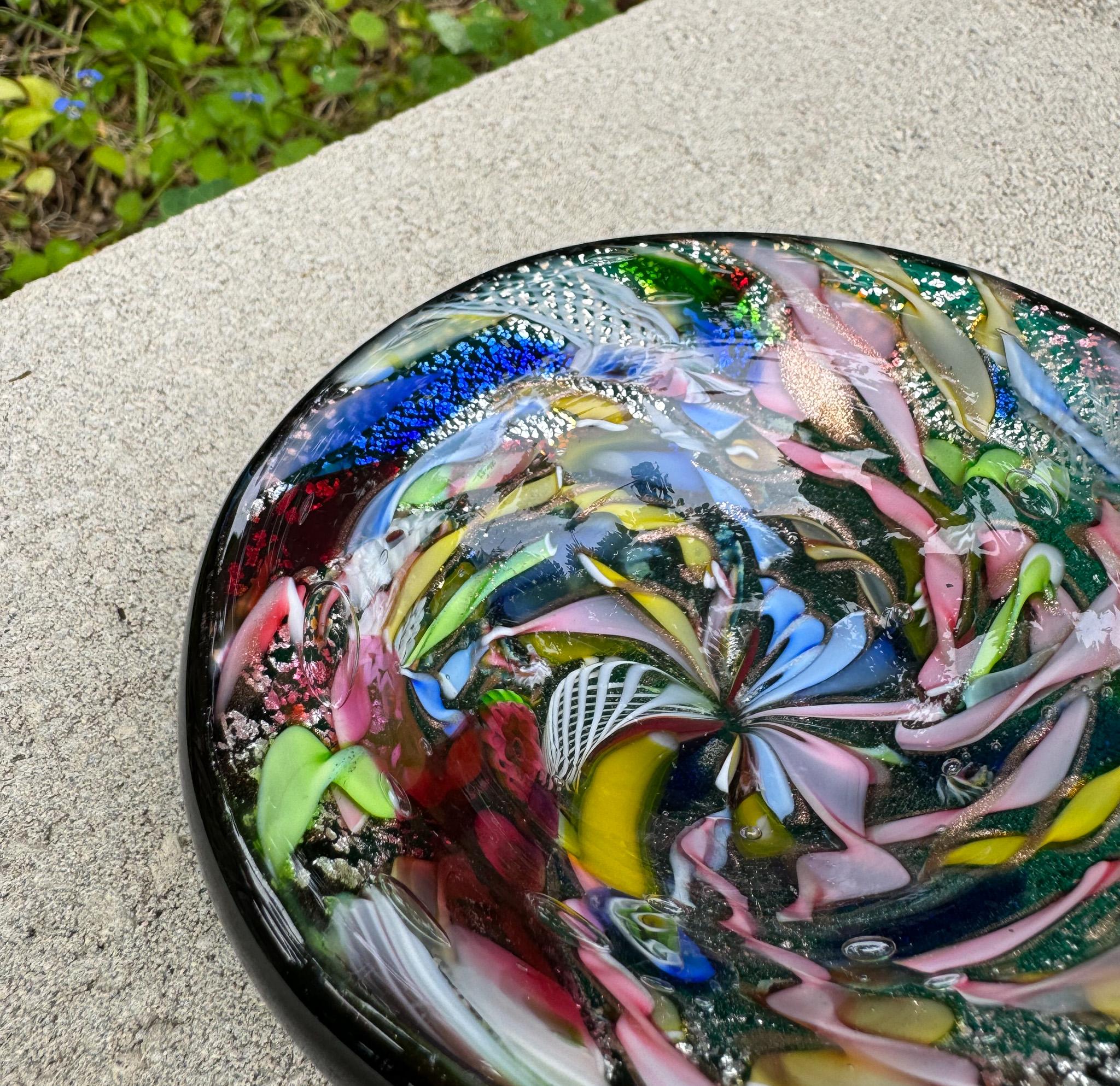 Mid-Century moderno Ciotola in vetro artistico di Murano Tutti-Frutti, Italia, C.C. 1960 in vendita