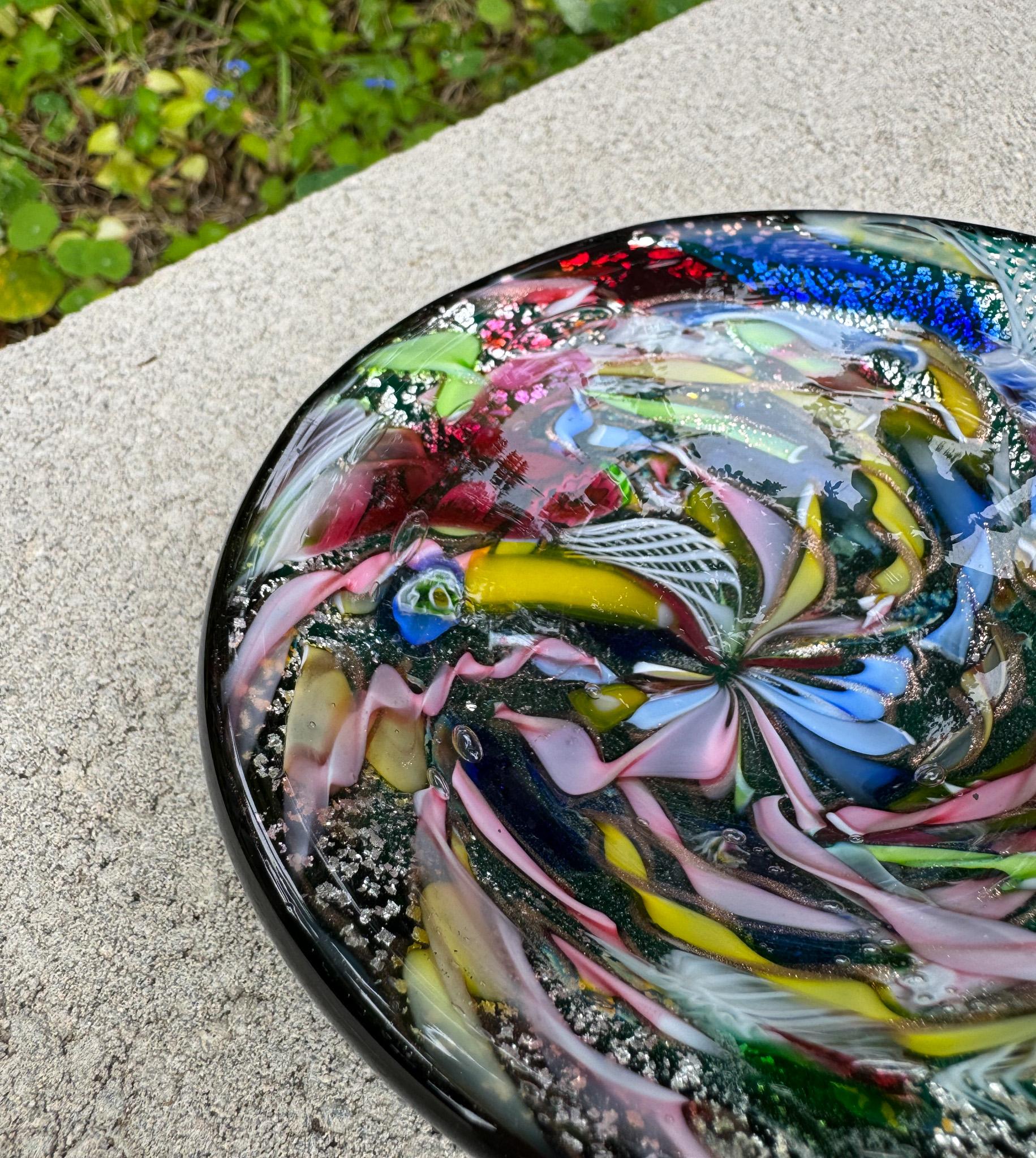 Ciotola in vetro artistico di Murano Tutti-Frutti, Italia, C.C. 1960 In condizioni buone in vendita a San Juan Capistrano, CA