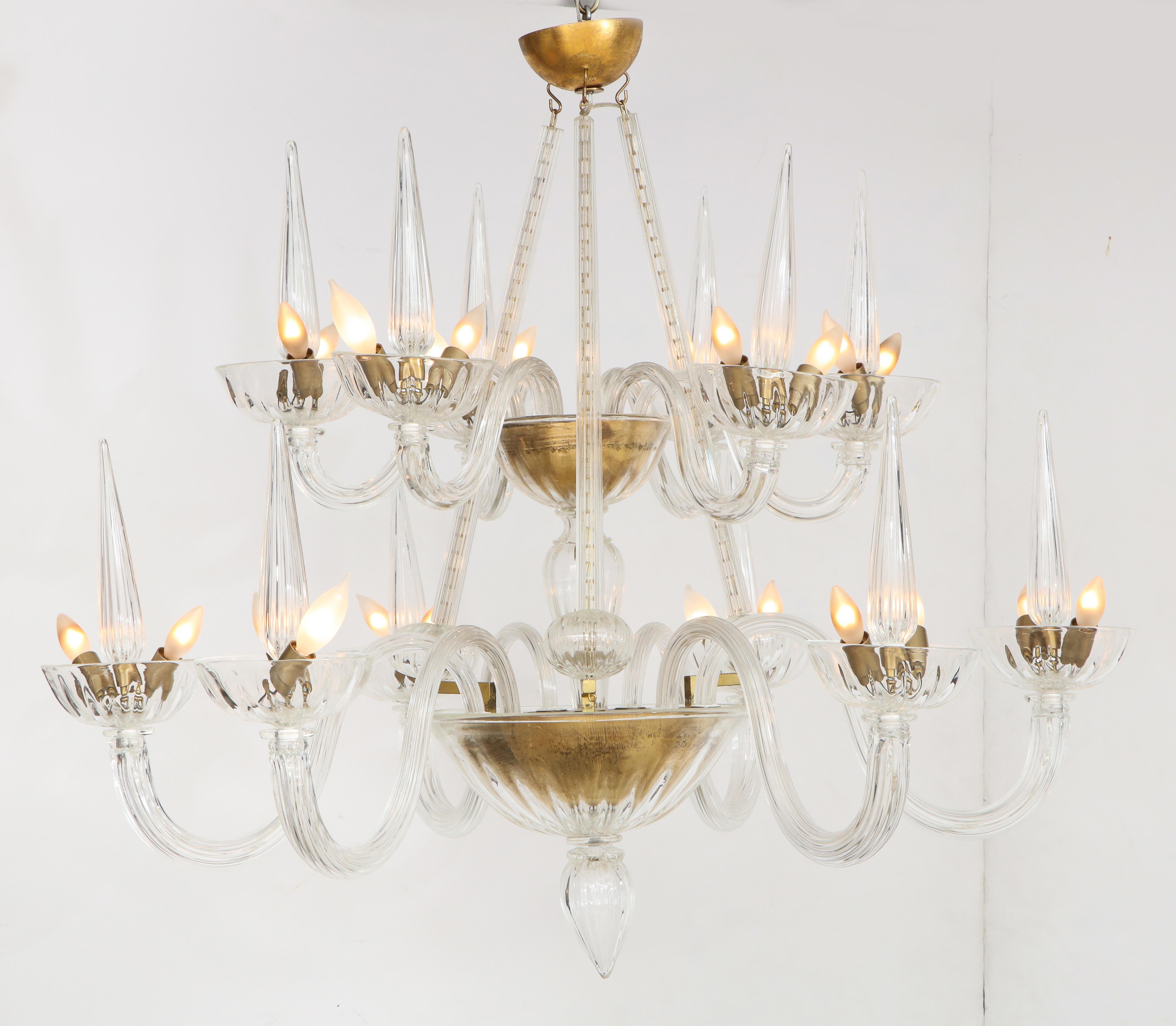 Murano Twelve Arm Chandelier For Sale 4