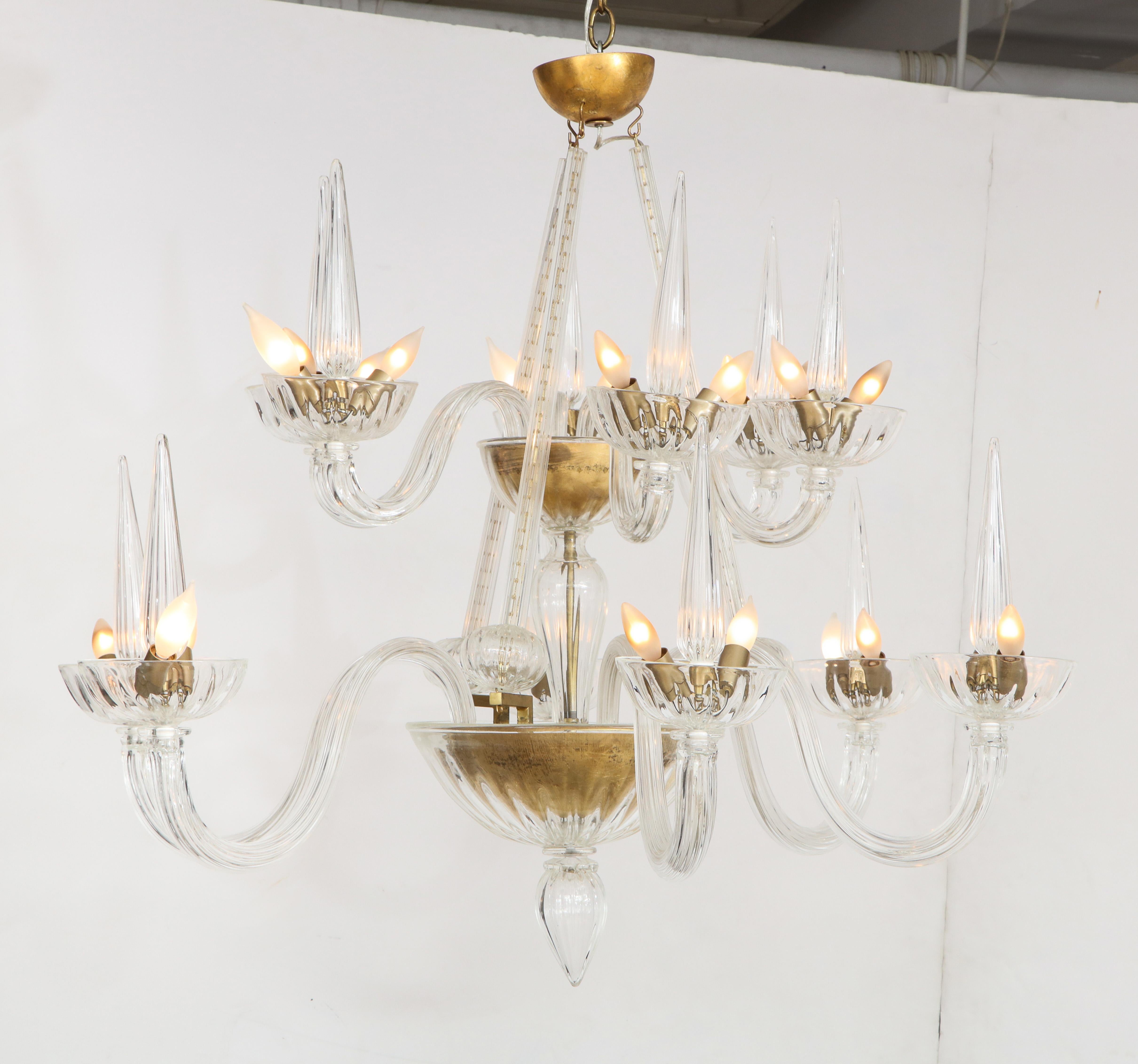 Murano Twelve Arm Chandelier For Sale 6