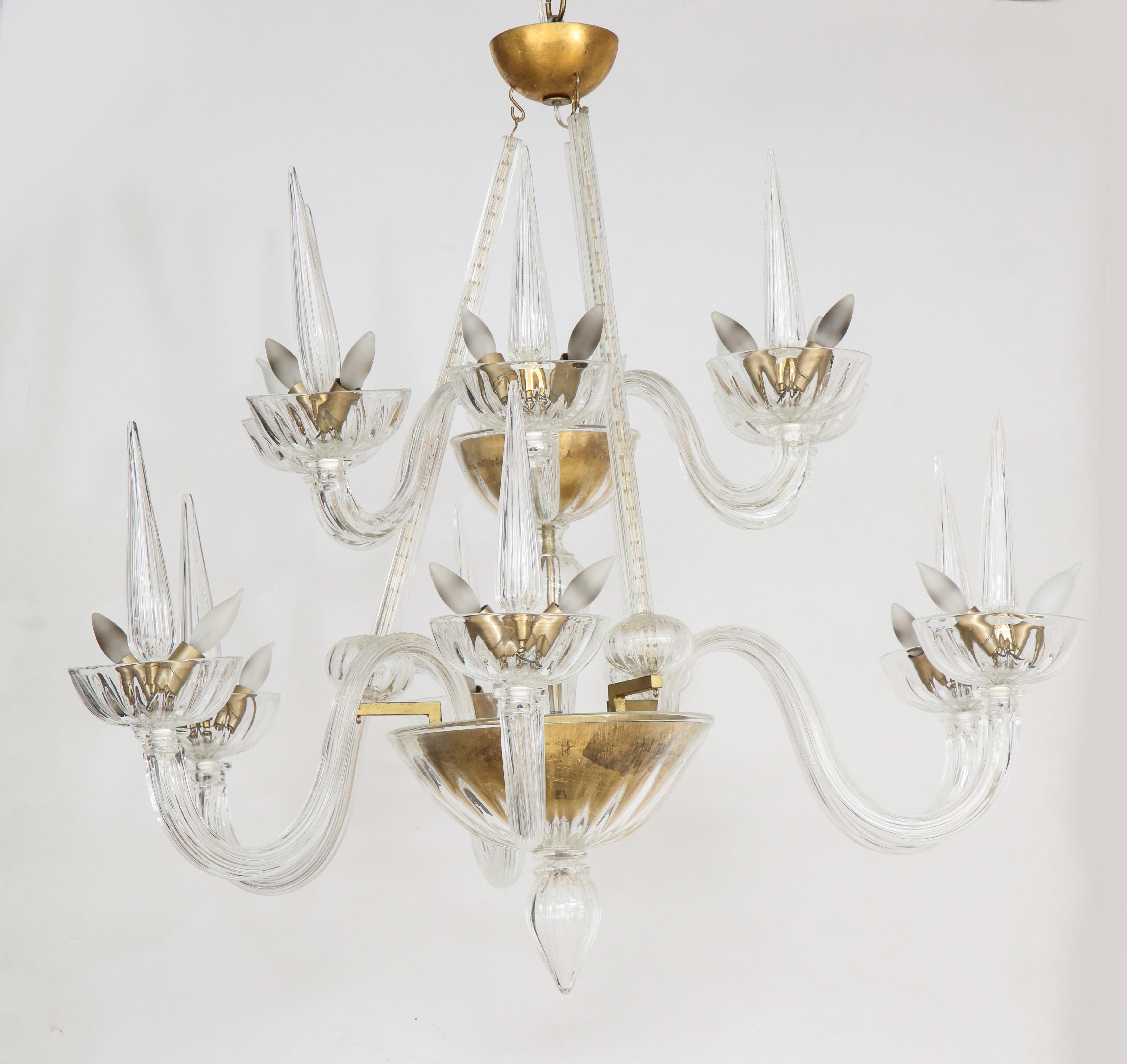 Murano twelve arm chandelier in the style of 