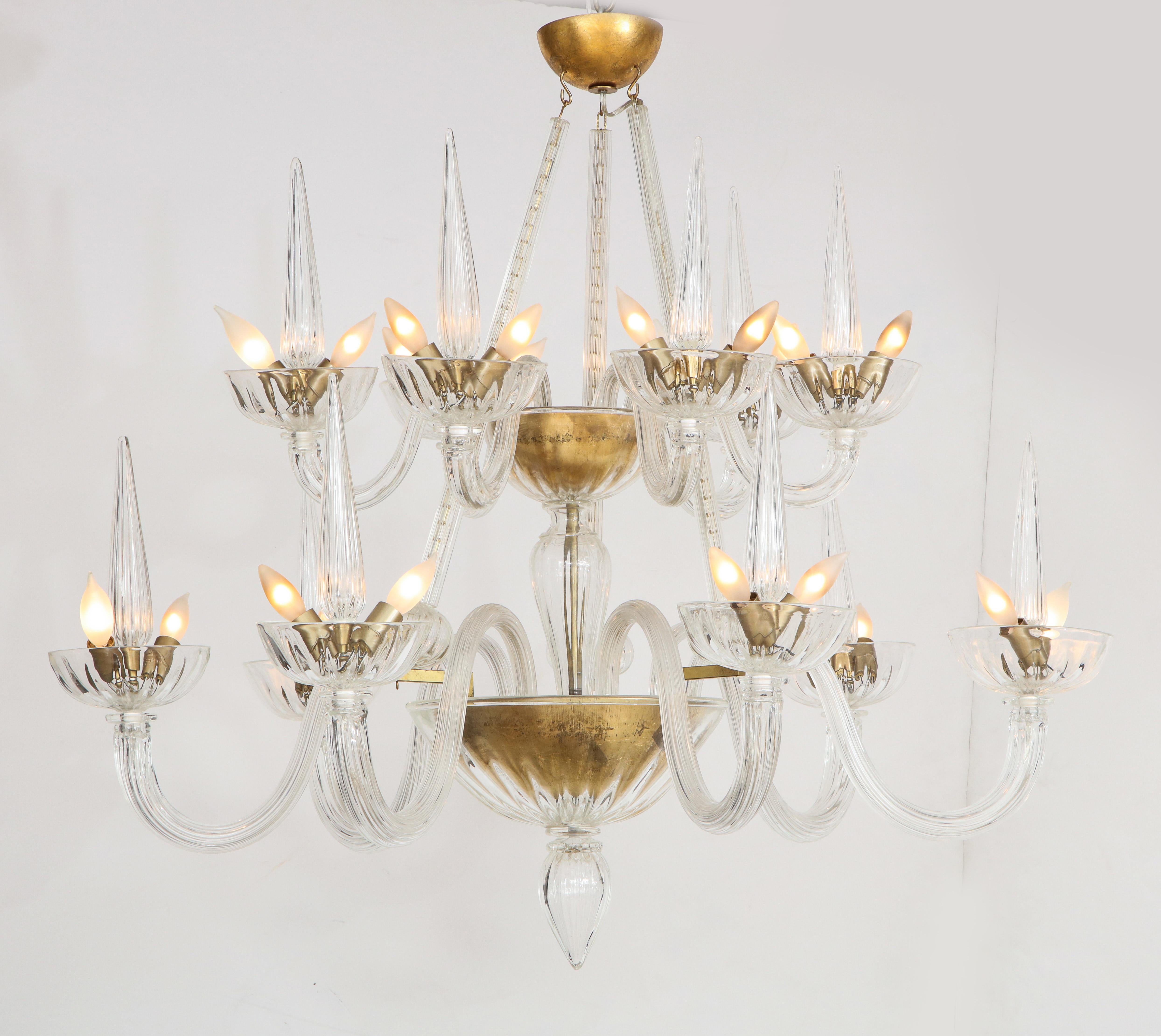 Murano Twelve Arm Chandelier For Sale 3