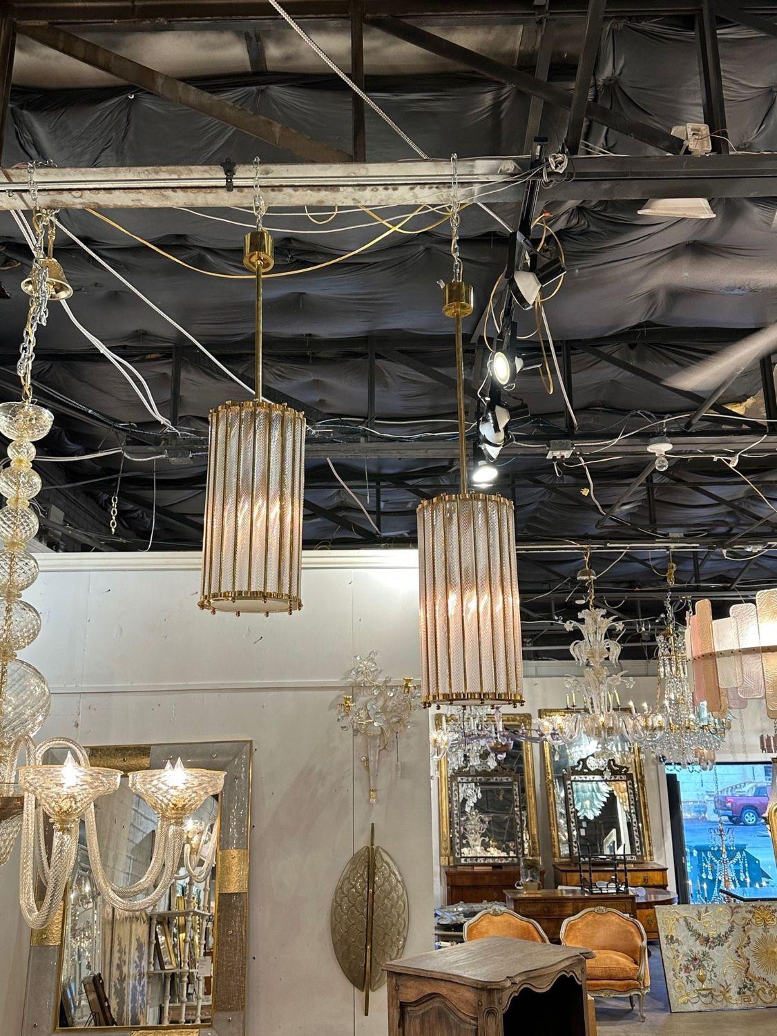 Contemporary Murano Twist Glass Lantern For Sale