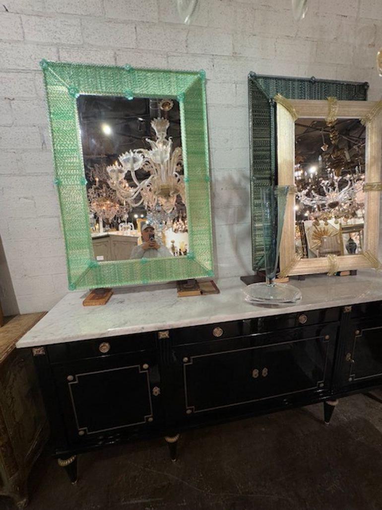 Miroir à baguette en verre torsadé de Murano Bon état - En vente à Dallas, TX