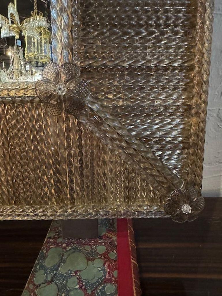 Contemporary Murano Twist Glass Rod Mirror For Sale
