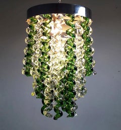 Murano Twist Glasses Flushmount or Chandelier by Mazzega