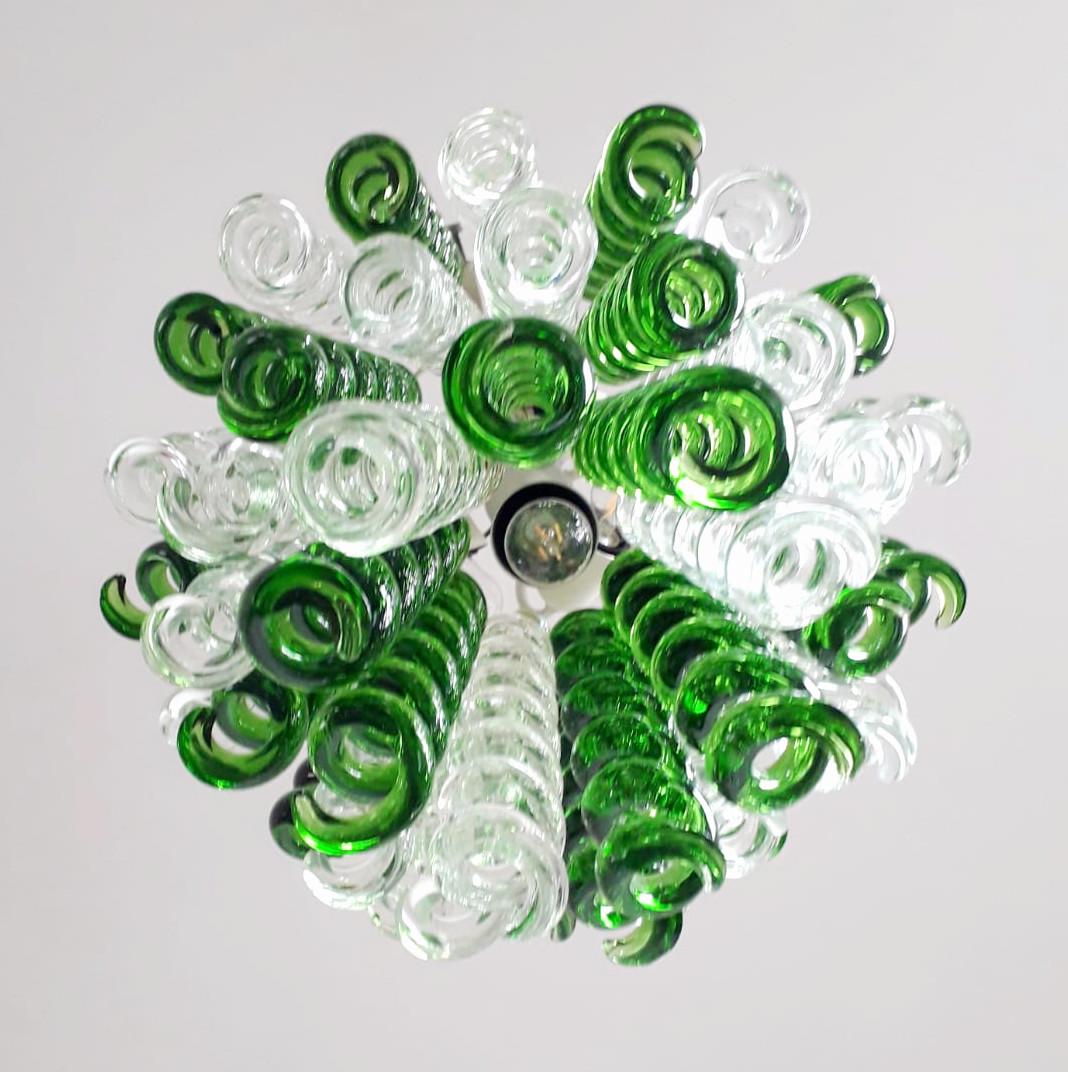 Murano Glass Murano Twist Glasses Flushmount or Chandelier by Mazzega For Sale